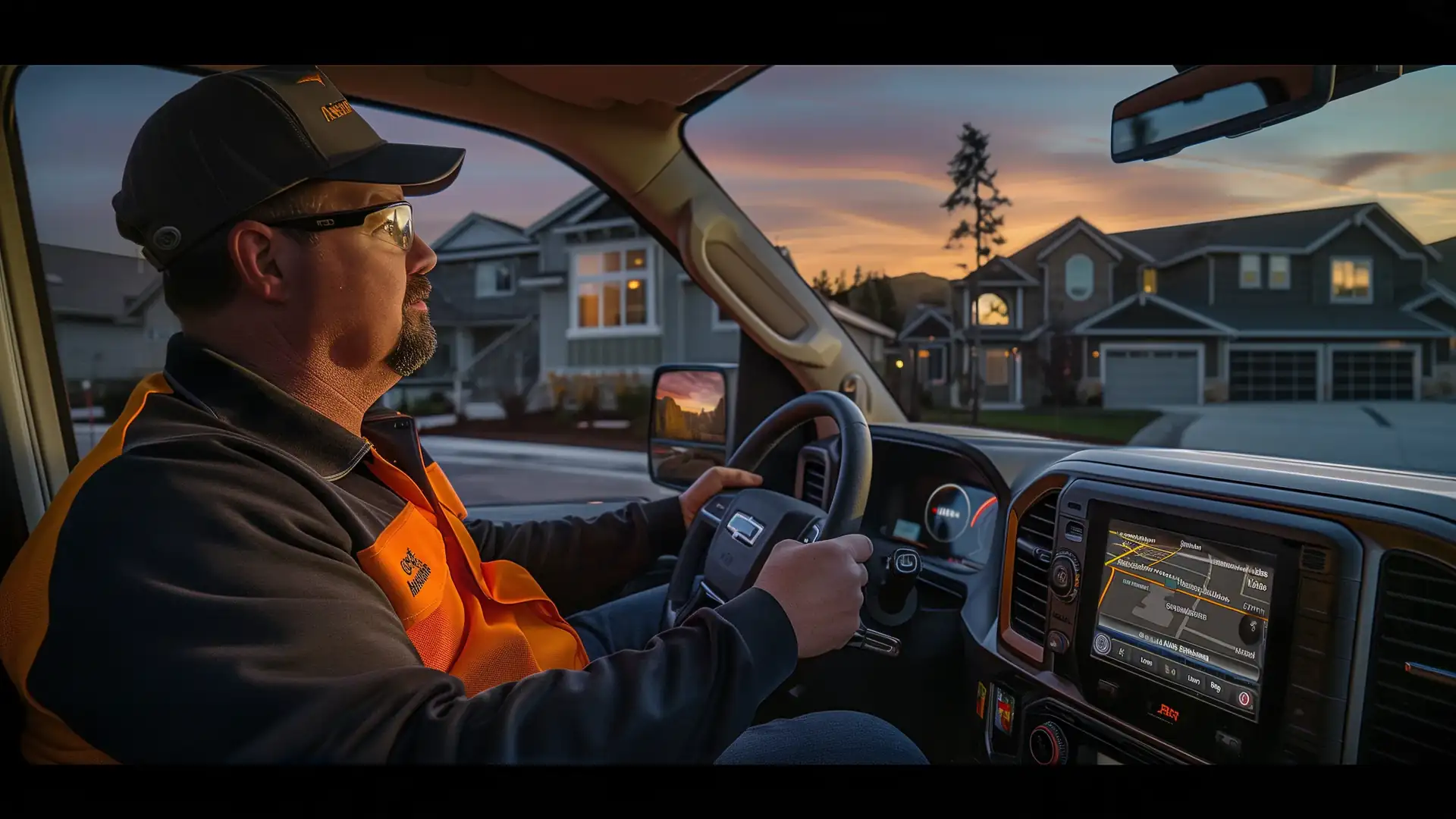 Contractor viewing a missed business call on a truck dashboard using the Growth Engine mobile app